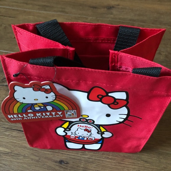 HELLO KITTY-NWT Small Red Tote 40th Anniversary - Picture 5 of 7